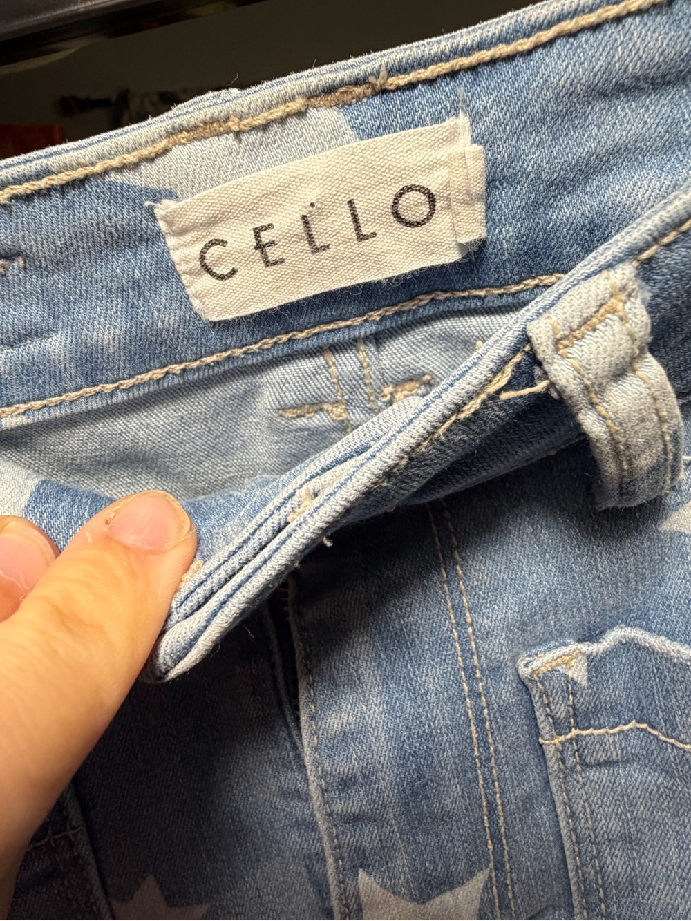 Star Print High-Waist Flared Jeans Cello - Picture 2 of 3